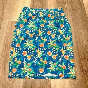 Floral Blue Midi Ripskirt